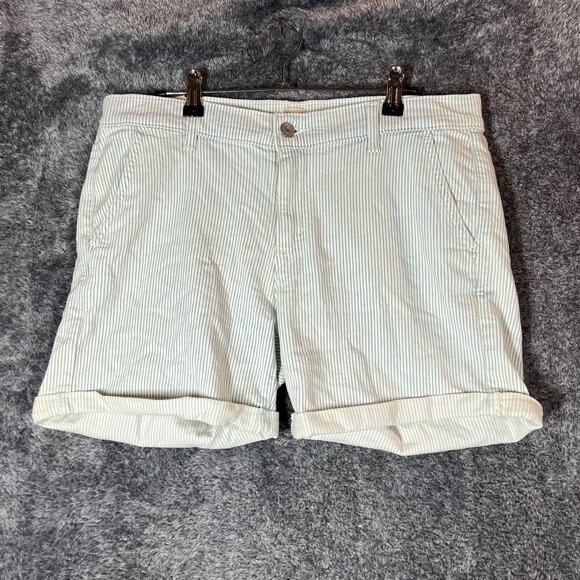Levis Short Womens 29 Railroad Stripe Classic Preppy 6" Inseam New Cuffed - Picture 1 of 10